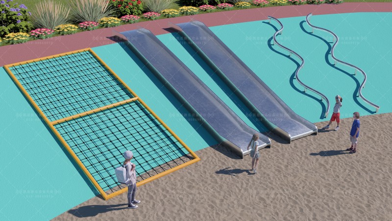 山坡不锈钢滑梯